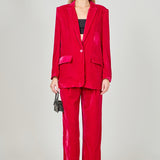 High-Waisted Velvet Pants