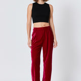 High-Waisted Velvet Pants