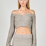 Women's Cropped Long Sleeve Sweater