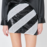 Striped Sequins Skirt