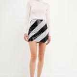 Striped Sequins Skirt