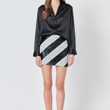 Striped Sequins Skirt