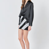 Striped Sequins Skirt