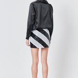 Striped Sequins Skirt