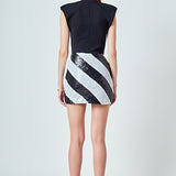 Striped Sequins Skirt