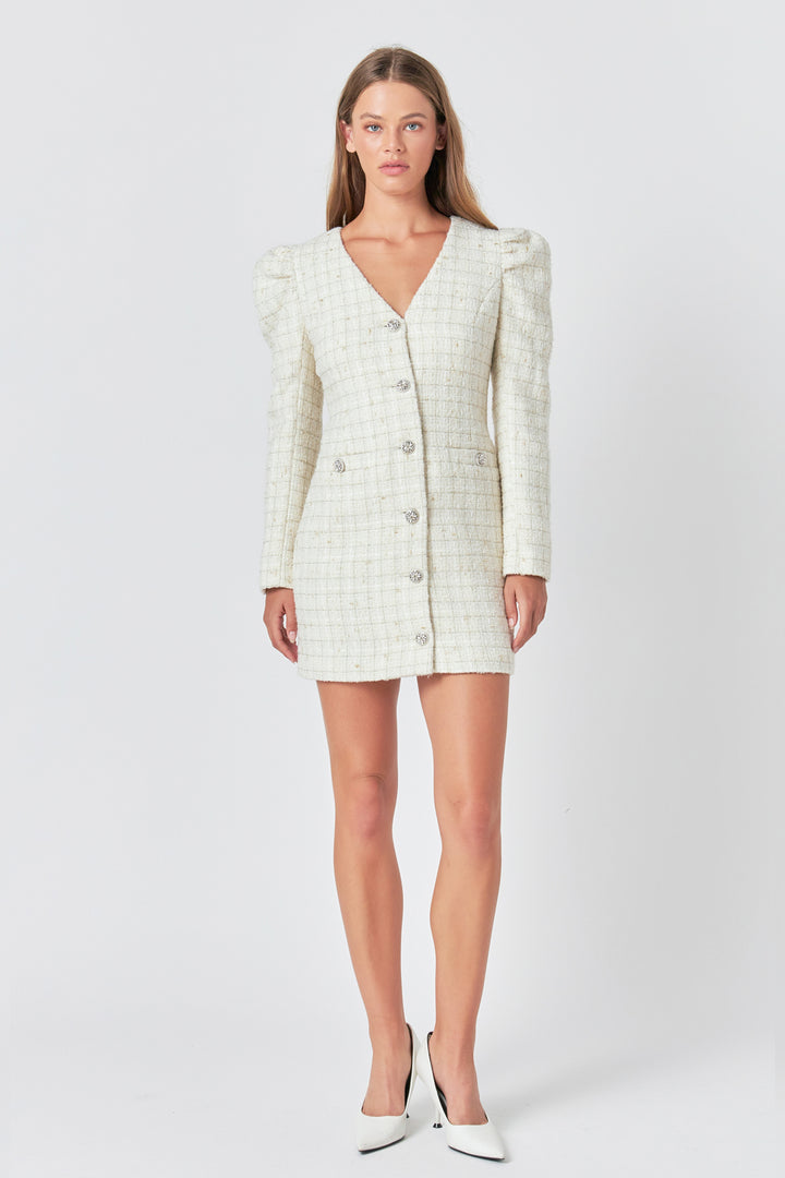 Rose Tweed Tailored Dress