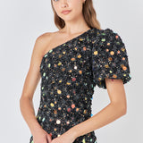 Premium One-Shoulder Sequin Mini Dress