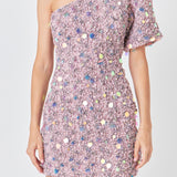 Premium One-Shoulder Sequin Mini Dress