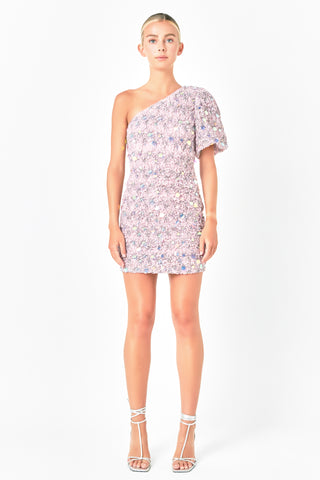 Premium One-Shoulder Sequin Mini Dress