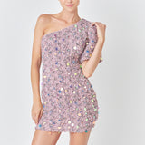 Premium One-Shoulder Sequin Mini Dress