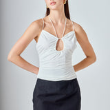 Slinky Cutout Ruched Top