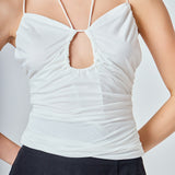 Slinky Cutout Ruched Top