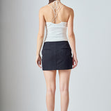 Slinky Cutout Ruched Top