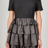 Boucle Satin Mini Dress