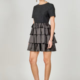 Boucle Satin Mini Dress