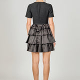 Boucle Satin Mini Dress