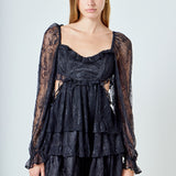 Premium Cut-out Lace Mini Dress