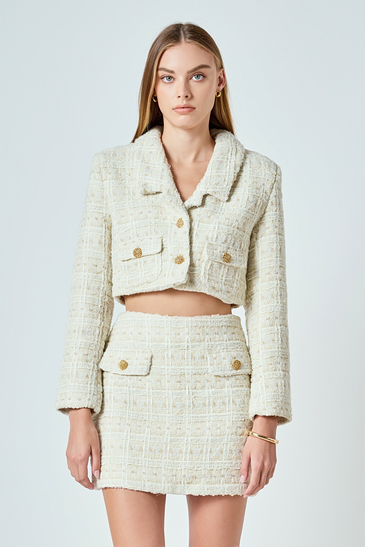 Premium Cropped Tweed Jacket