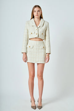 Premium Cropped Tweed Jacket