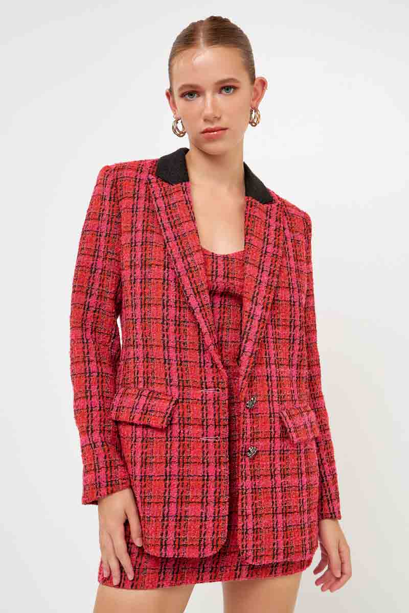 Endless Rose - Single-Breasted Tweed Blazer - Blazers in Women's Clothing available at endlessrose.com