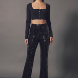 Sequin Flare Pants