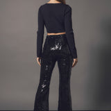 Sequin Flare Pants