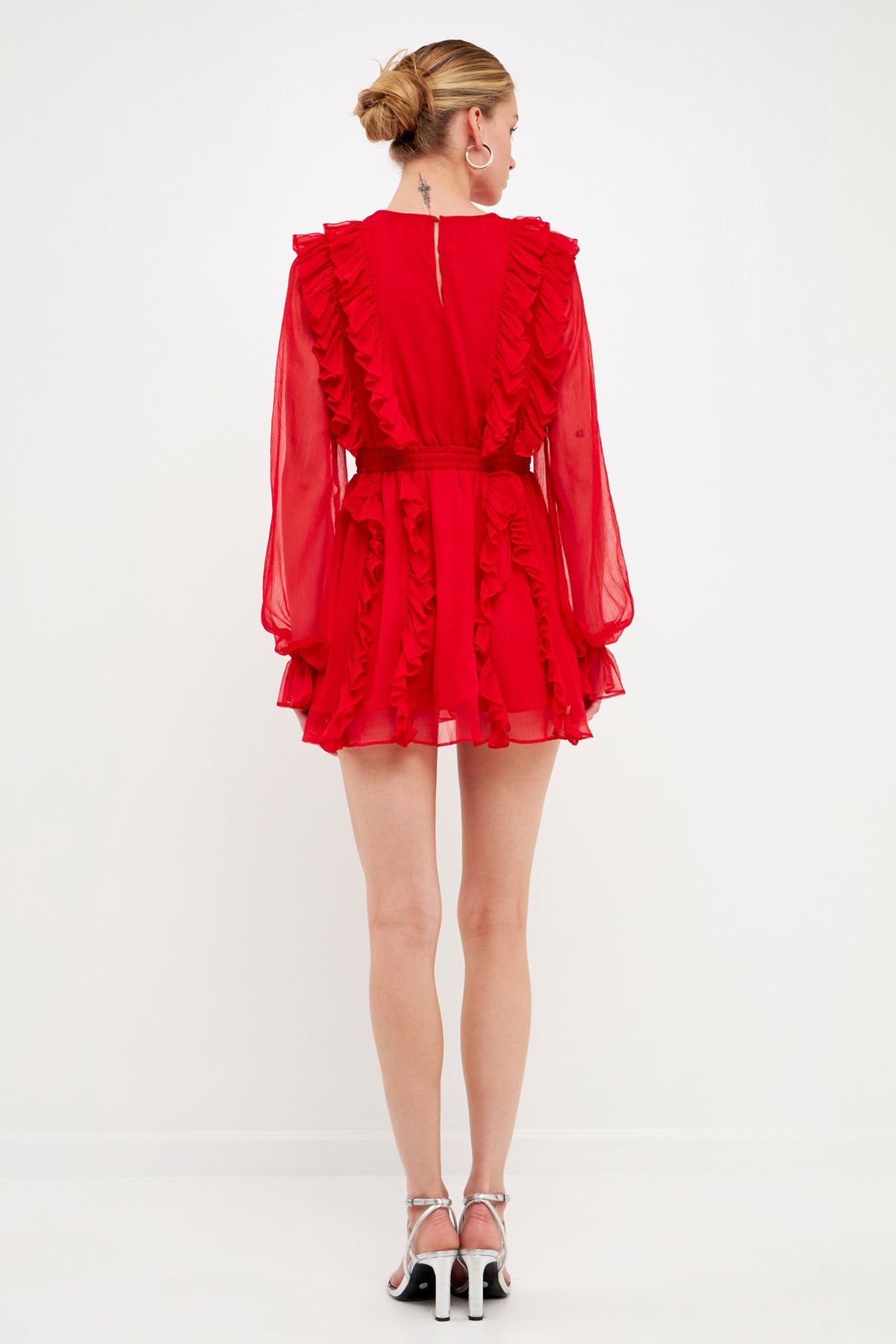 Long Sleeve Ruffle Mini Dress