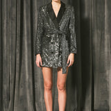 Sequins Belted Blazer