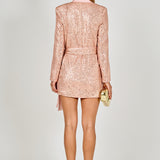 Sequins Belted Blazer