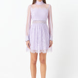 Long Sleeve Lace Mini Dress