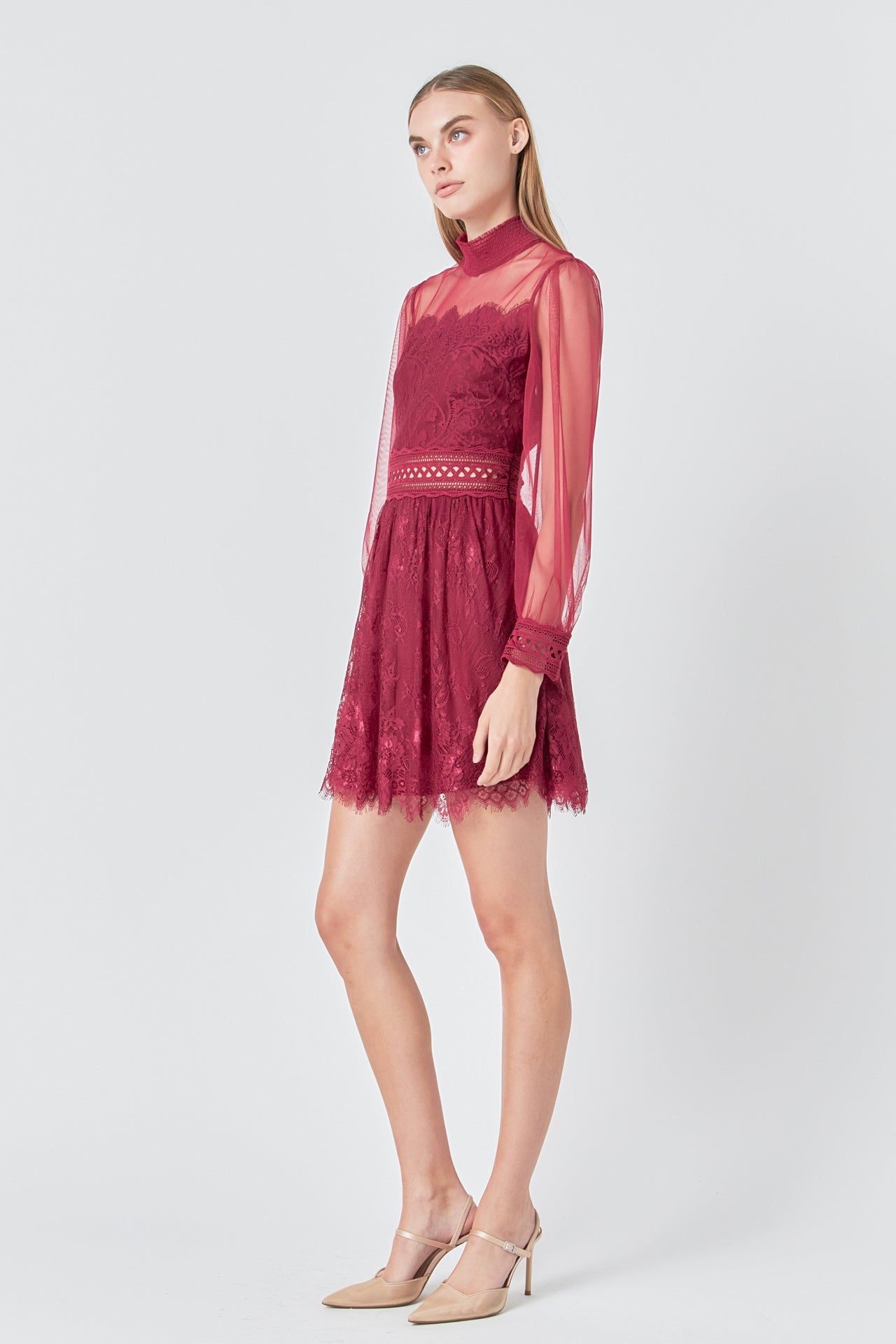 Long Sleeve Lace Mini Dress – Endless Rose