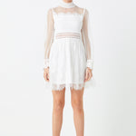 Endless Rose - Long Sleeve Lace Mini Dress White / S Endless Rose - Long Sleeve Lace Mini Dress White / S