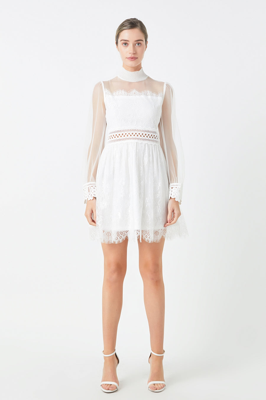 Mirela Cap Sleeve Lace Mini Dress Rose