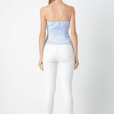 Button-Up Strapless Top