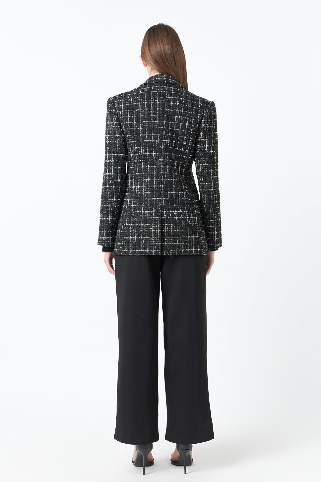 Monochrome Tweed Blazer