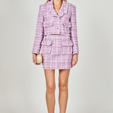 Tonal Boucle Tweed Short Blazer