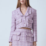 Tonal Boucle Tweed Short Blazer