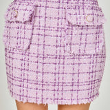 Tonal Boucle Tweed Skirt