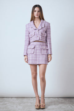 Tonal Boucle Tweed Skirt