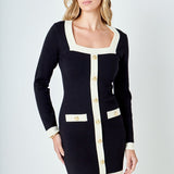 Long-Sleeve Knit Mini Dress