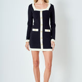 Long-Sleeve Knit Mini Dress