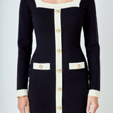 Long-Sleeve Knit Mini Dress