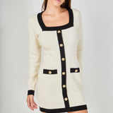 Long-Sleeve Knit Mini Dress