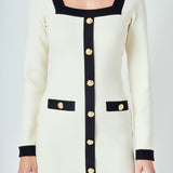Long-Sleeve Knit Mini Dress