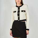 Cropped Button-Up Cardigan