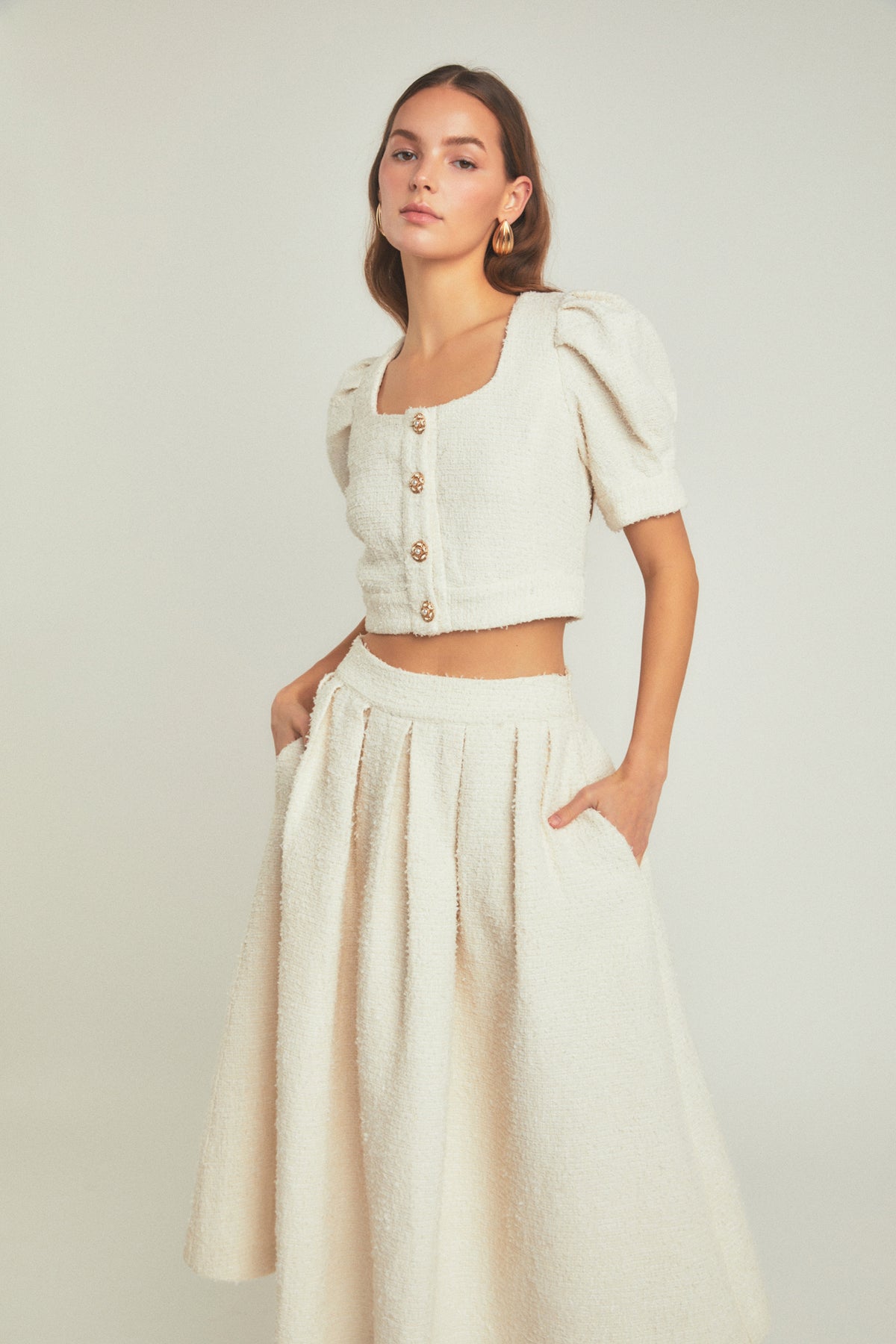 Premium Tweed Maxi Skirt