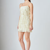 Faux Suede Fringe Mini Dress