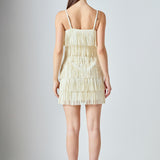 Faux Suede Fringe Mini Dress