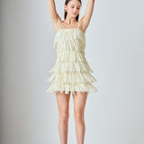 Faux Suede Fringe Mini Dress