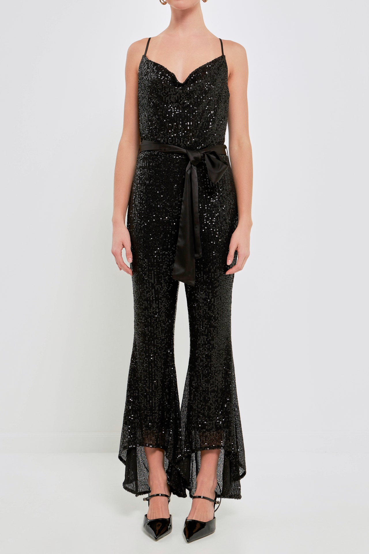 Sequin Spaghetti Strap Jumpsuit – Endless Rose